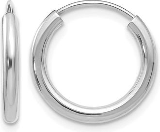 Diamond2Deal 14k Gold Polished Round Endless 2mm Hoop Earrings