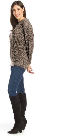 Papillon Animal Print Oversized Sweatshirt In Blush