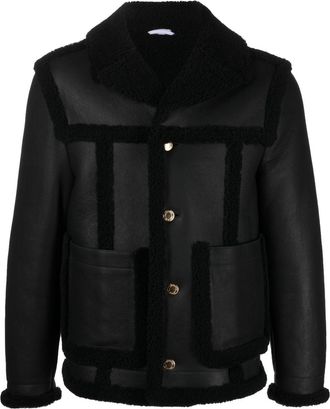 Thom Browne shearling-trim flight jacket - men - Sheep Skin/Shearling - 0 - Blue