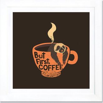 iCanvas Icanvas But First, Coffee, Square By Tobias Fonseca