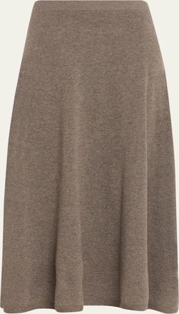 The Row Masini Cashmere A-Line Midi Skirt