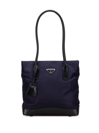 Prada 2000-2013 Tessuto tote bag - women - Nylon/Cotton/Leather - One Size - Blue