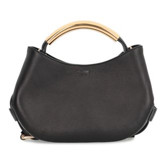 Moschino Handbags, female, Black, Size: ONE SIZE Leather Handbag