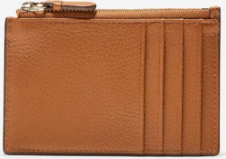 Cole Haan Womens Leather Zip Card Case - Brown