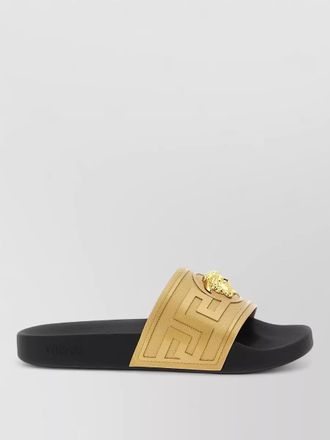 Versace la medusa rubber slides greek key