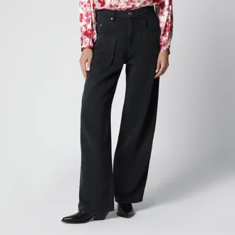 Isabel Marant Jeans Rodayna a gamba larga neri