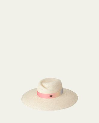 Maison Michel Virginie Sunset Ribbon Straw Fedora