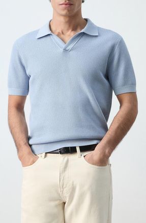 Mango Cotton Piqu&eacute; Polo in Sky Blue at Nordstrom, Size X-Large