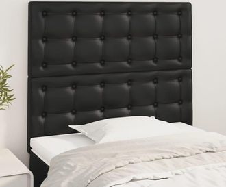 vidaXL Cabeceros 2 Unidades De Cuero Sint&eacute;tico Negro 100x5x78/88 Cm Vidaxl