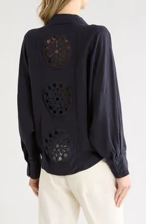 Young Fabulous & Broke Sea Star Linen Blend Shirt in Midnight at Nordstrom Rack, Size X-Small