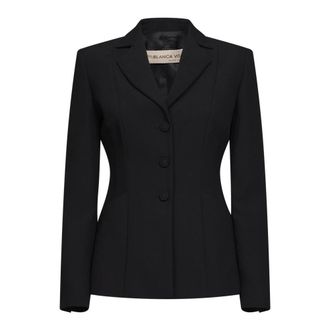 Blanca Vita Dames, Jassen, Zwart, Maat: L Leer