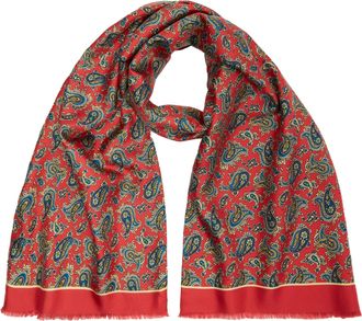 Oliver Brown Wool & Silk Scarf, Paisley - Red