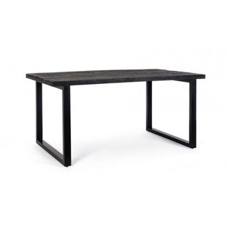 Decorspace Decor Space - Tavolo Hastings nero in legno di mango e acciaio -Rettangolare / 160x90