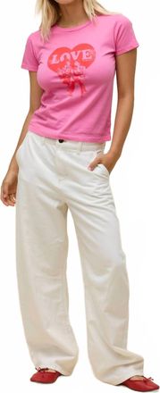 Daydreamer John Lennon Love Is Real Headliner Tee In Classic Pink