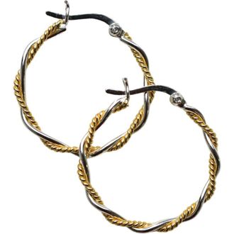 Argento Vivo Two-Tone Twist Hoop Earrings in Two Tone at Nordstrom