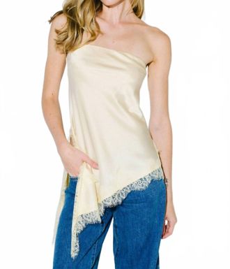 Blue Blush Golden Spur Top In Light Yellow