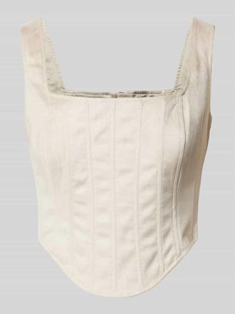 Guess Crop Top mit Karree-Ausschnitt Modell ORIOLA in Taupe, Größe XL