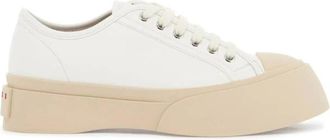 Marni Leren Pablo Sneakers met Stoffen Detail - Heren - Sneakers - Wit - 41 EU - Leer - Schoenen