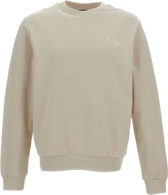 A.P.C. Crew Neck Sweatshirt with Ribbed Trims and Logo Embroidery