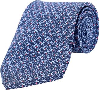 Ferragamo Zijden stropdas met iconisch Gancini-motief - Heren - Stropdassen - Blauw - ONE Size - Accessoires