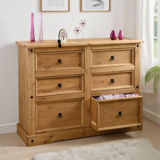 Seconique Corona 6 Drawer Chest in Natural