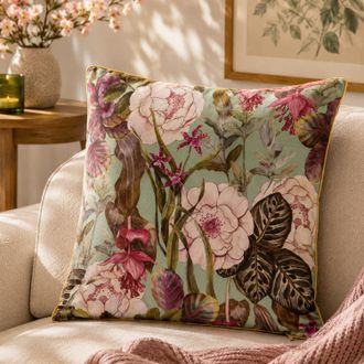 KASANOVA Cuscino divano 45x45 cm fiori rosa