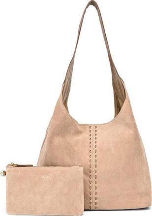 OLD TREND Hydrangea Genuine Leather Suede Classic Hobo Bag in Tan at Nordstrom