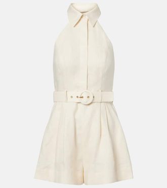 Zimmermann Awaken halterneck linen romper
