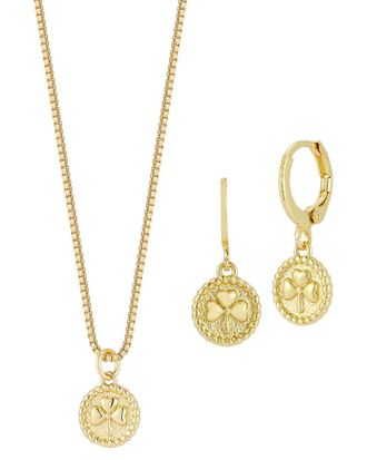 Sphera Milano Gold-Plated Necklace/Earring Set