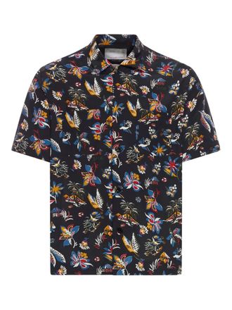 sacai Camicia a maniche corte con stampa tropicale - Nero
