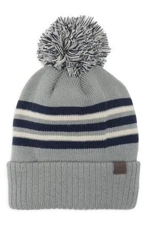 Rainforest Stripe Pom Pom Beanie in Mead Gray Combo at Nordstrom Rack