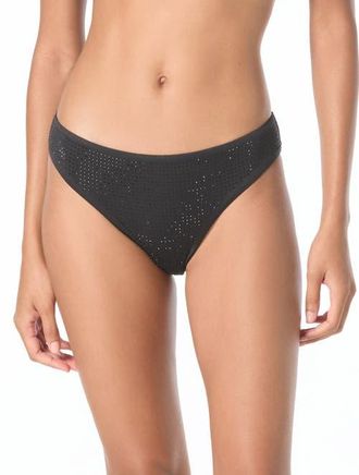 Michael Kors Rhinestone Studded Solids Bikini Bottom in Black at Nordstrom, Size X-Small