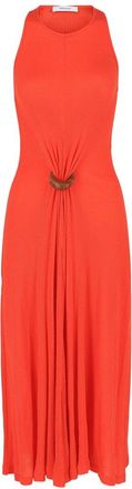 Ferragamo Sleeveless Ribbed Silk-Blend Maxi Dress