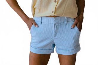 Dear John Denim North Hampton Mid Rise Shorts In Skyway Stripe