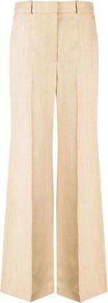 Joseph Beige Shantung Broek - Dames - Wijde Broeken - Beige - M - Broeken