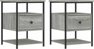 vidaXL Vidaxl - Bedside Cabinets 2 pcs Grey Sonoma 40x42x56 cm Engineered Wood