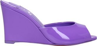 Christian Louboutin Purple Leather Wedge Womens Sandals