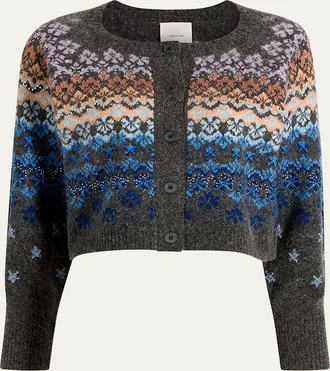 Cinq &agrave; Sept Millie Cropped Fairisle Cardigan