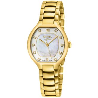 Gevril Group Lugano Diamond Mother of Pearl Dial Ladies Watch 14021B