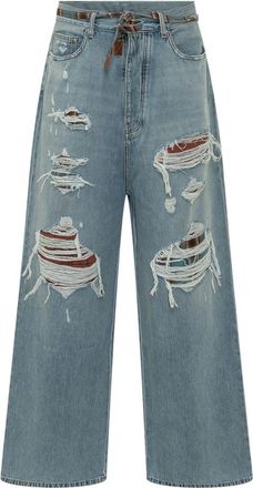 Amiri Blue Loose Distressed Jeans