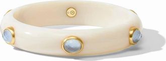 Julie Vos Womens Carnaby Stone Bangle In Iridescent Chalcedony Blue