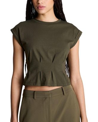 Kenneth Cole Pleated Tee Cotton Jersey