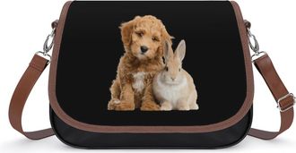 Generic Goldendoodle Puppy And Rabbitsss Fashion Womens Crossbody Bags Novelty Handbag Shoulder Bag Purse