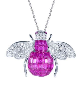 Suzy Levian Suzy Levian Silver Cz Bumble Bee Necklace