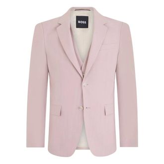 HUGO BOSS Kostuums, Heren, Roze, XL, Wol, Driekwart slim-fit pak van scheerwol