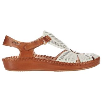 Pikolinos Puerto Vallarta 655-0575 Leather Womens Hook and loop Sandals - Nata - Size:UK 6-6.5