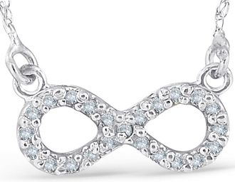 Pompeii3 1/10ct Petite Diamond Infinity Pendant 14K White Gold