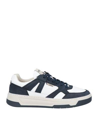 【関税込み】BOSS ネイビー Mixed-Material Lace-Up スニーカー BOSS - Mixed-material lace-up trainers with suede trims