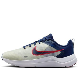 Nike Downshifter 12 Road Running Shoes White Red Midnight Navy DD9293-012