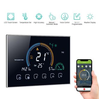 OEM Termostato Inteligente Programable Wi-fi 95-240v, 5+1+1 Periodos, Control Por Voz, Pantalla Lcd, Termostato Para Calefacci&oacute;n De Agua/gas, Control Uv/h